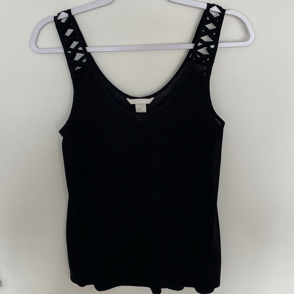 H&M Black Strappy Shoulder Tank Top | Size XS - Picture 1 of 5